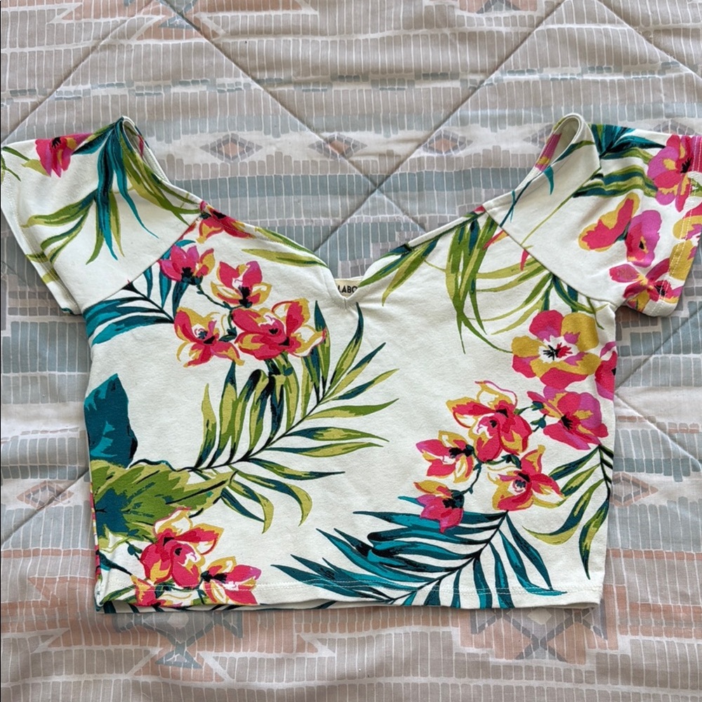 Billabong Floral Off-Shoulder crop Top